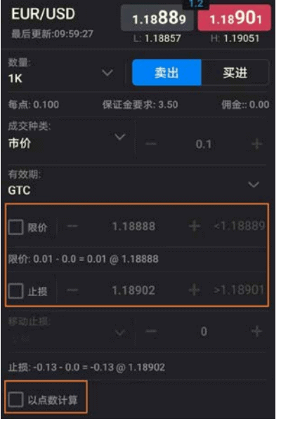 福匯-FXCM下單界面止盈止損操作-玩外匯APP哪個好
